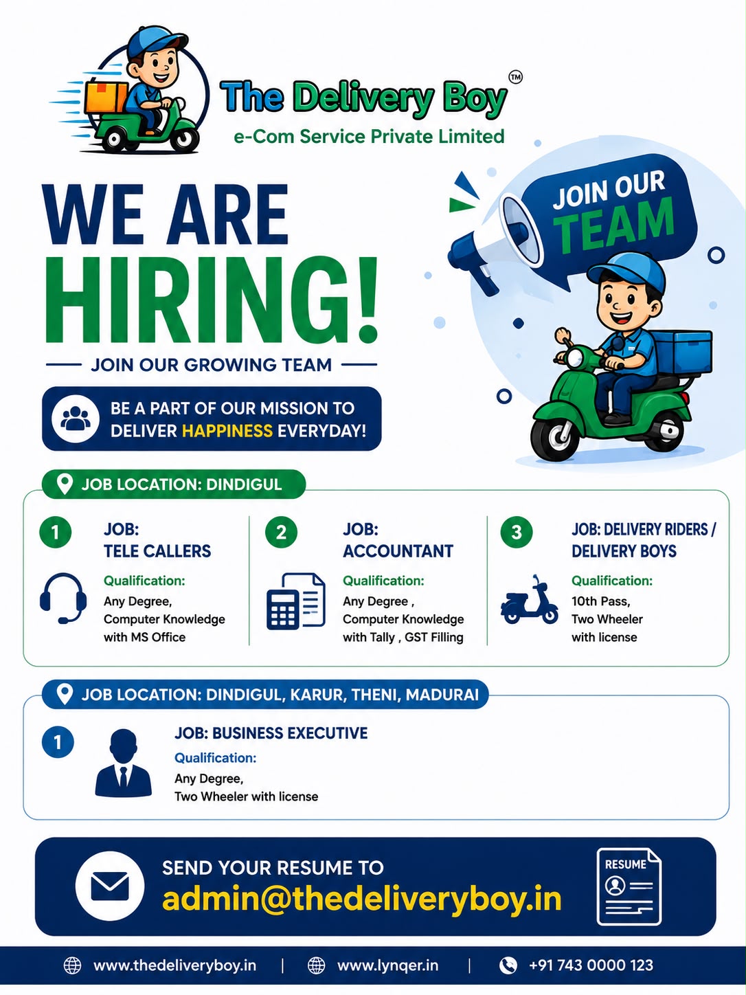 Join our delivery team job opening